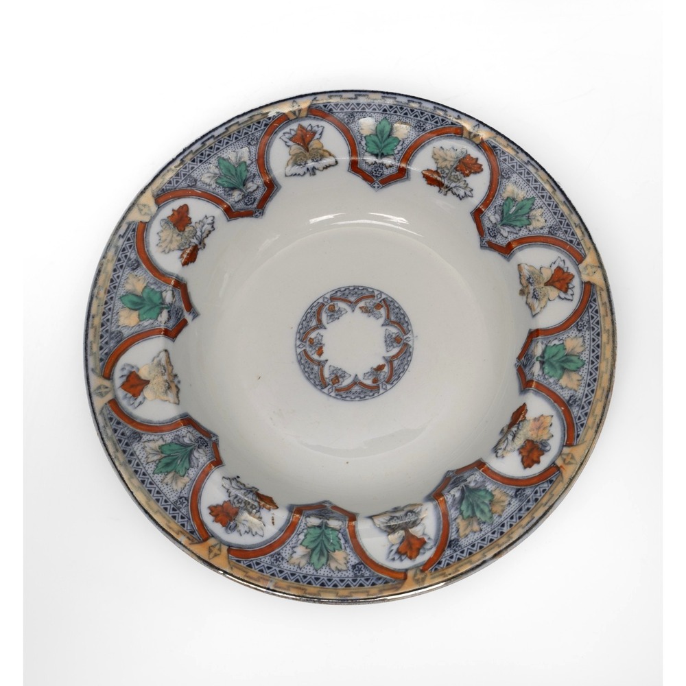 Antique Hope & Carter Gothic Victorian Transferware Bowl English China 9"